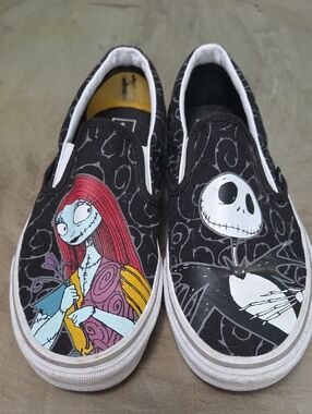 Disney The Nightmare Before Christmas Black & White Slip-On Sneakers